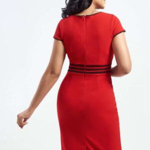 short_sleeve_sheath_dress_waist_detail_red_black_2.jpg